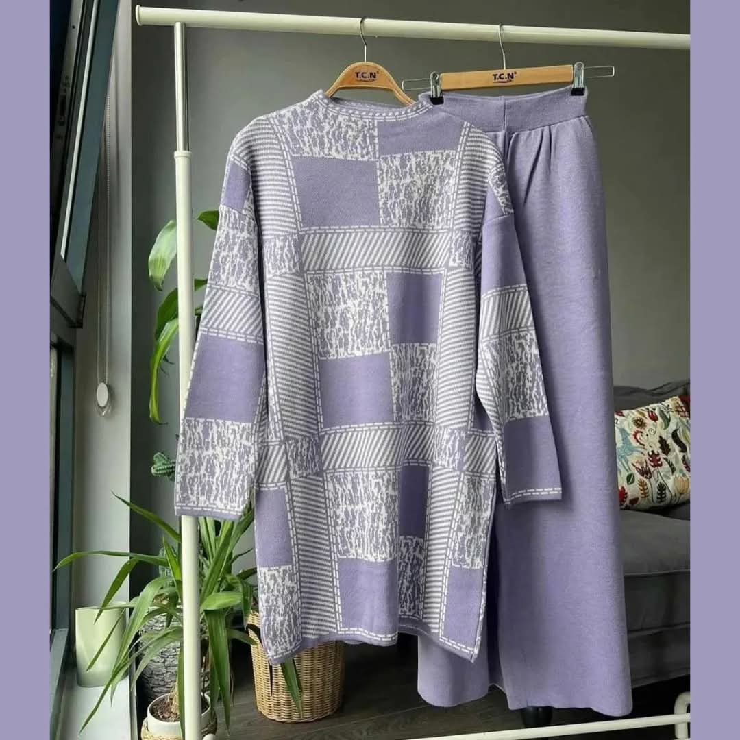 Lavender Patchwork Winter Track Suit.. Purple