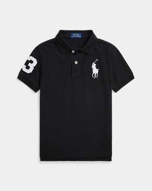 Men’s Black Polo T-Shirt with Embroidered Logo