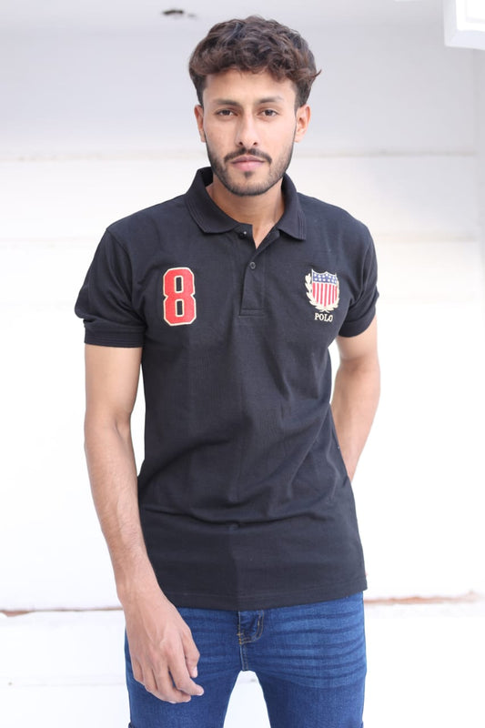 Men’s Navy Blue Polo T-Shirt with Embroidered Logo