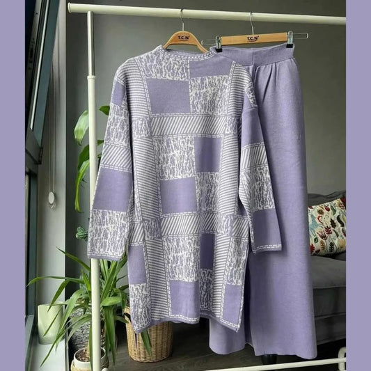 Lavender Patchwork Winter Track Suit.. Purple
