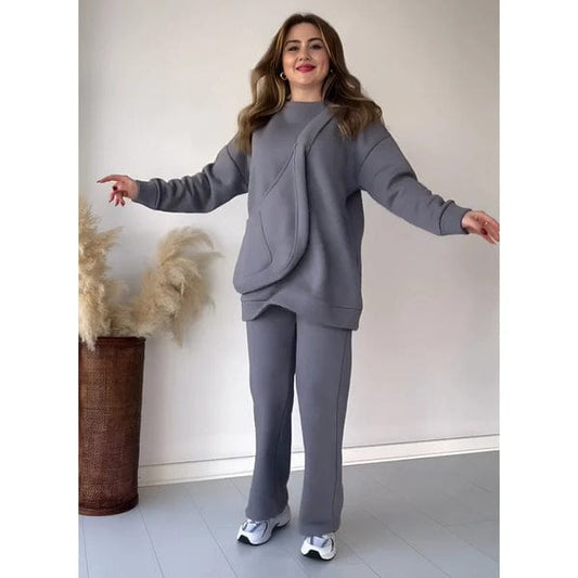 Carryall Winter Fleece Co Ords Set SweatShirt + Trouser + Bag Gray...