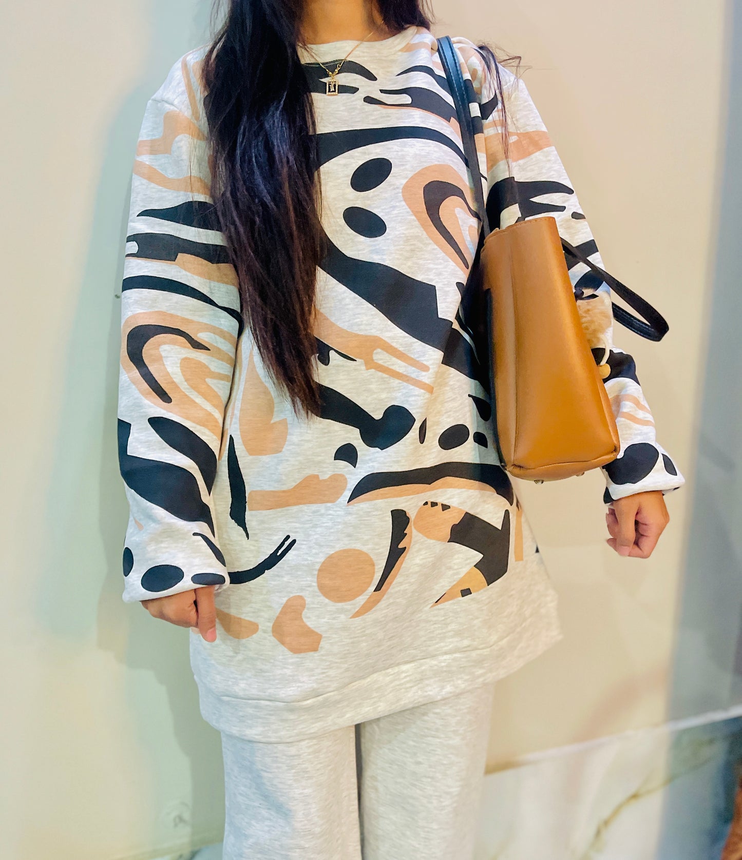 Modern aura stylish winter casual outfit..Camel