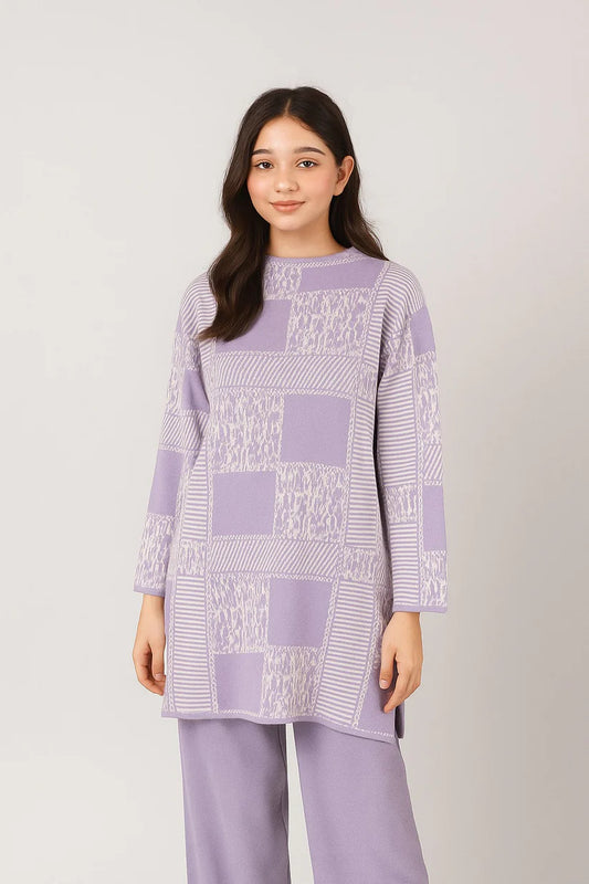 Lavender Patchwork Winter Track Suit.. Purple